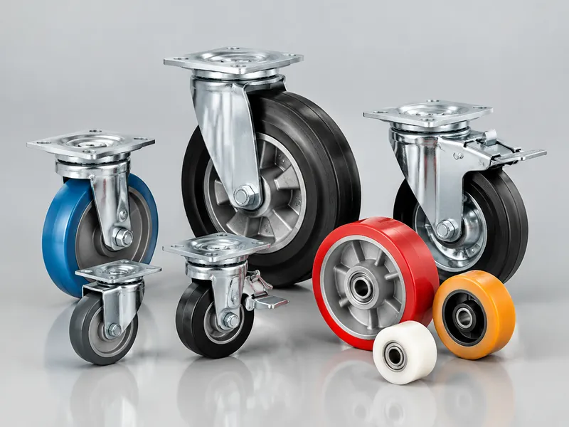 Assorted industrial casters and wheels as an OEM set